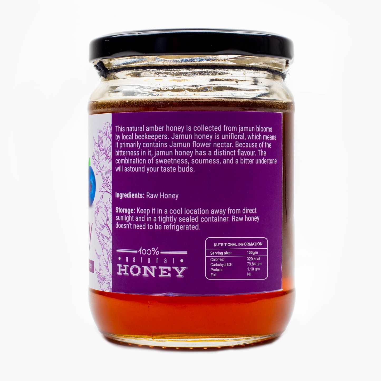 Pure Raw Jamun Honey – Natural & Unprocessed - 600 gm